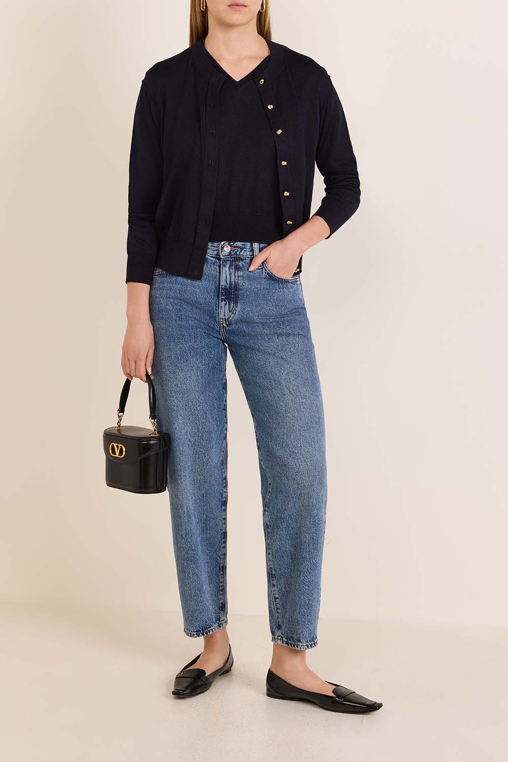 מכנסי ג'ינס בגזרת בלון